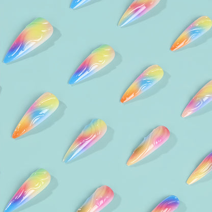 Gradient Color Artificial Nails Acalora