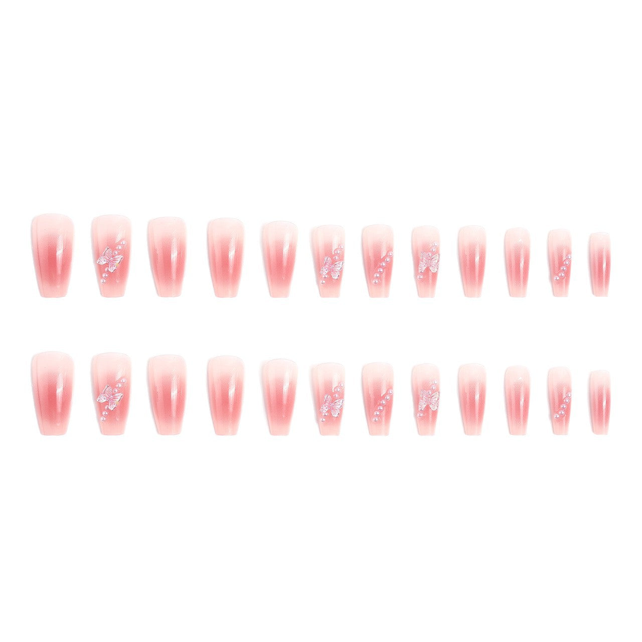 Artificial nails with luxurious pearl and glitter decorations Acalora
