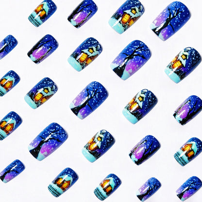 Artistic Winter Scene Nail Art Acalora