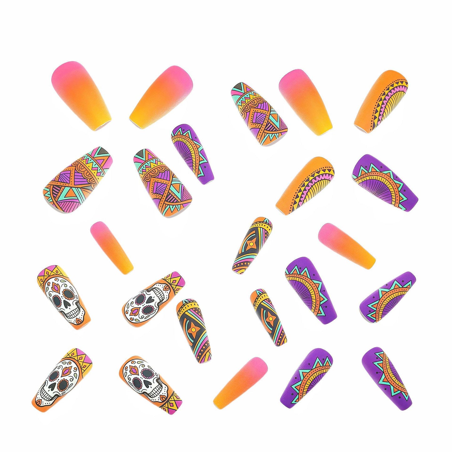 Creative skull design artificial nails Acalora
