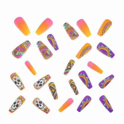 Creative skull design artificial nails Acalora