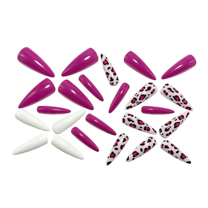 Modern leopard pattern artificial nails Acalora