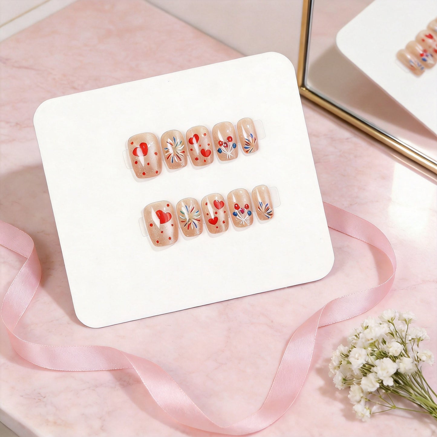Artistic Seasonal Nail Art Press-On Set Acalora