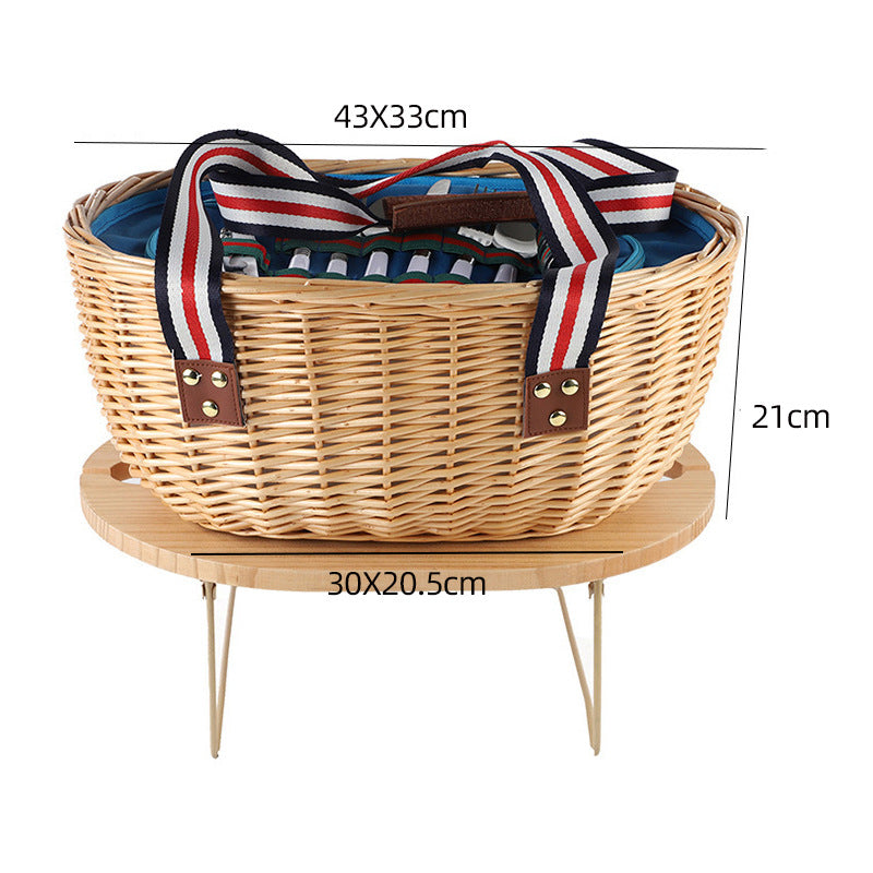 Exclusive basket with handles made of woven rattan Acalora