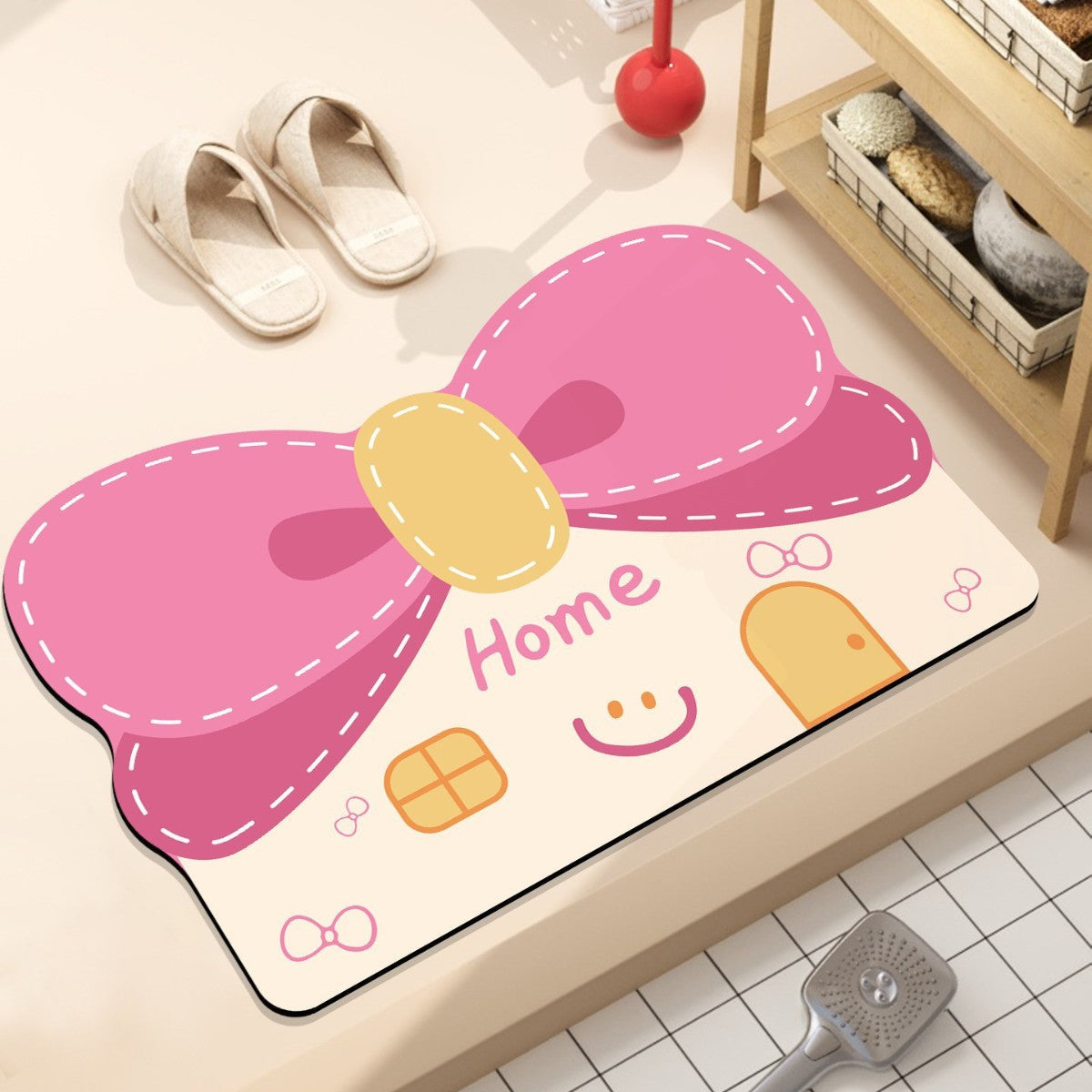 Playful Hamburger-Themed Bath Mat