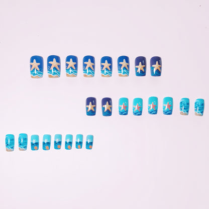 Nautical Themed 3D Acrylic Nail Art Acalora