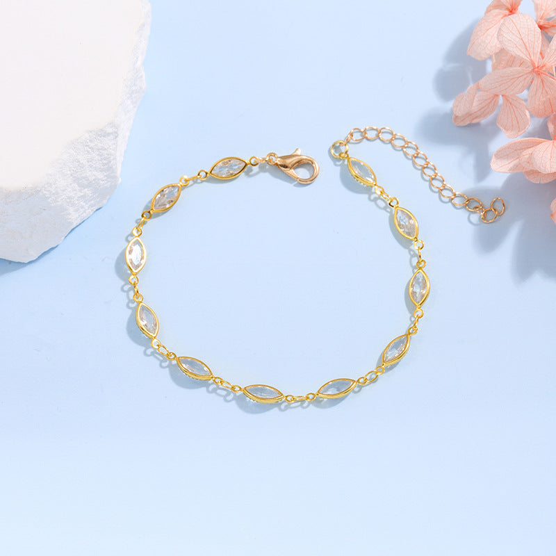 Elegant Glass Chain Bracelet Acalora