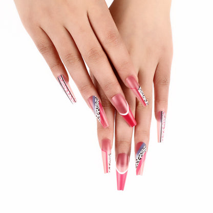 Trendy artificial nails with leopard print Acalora