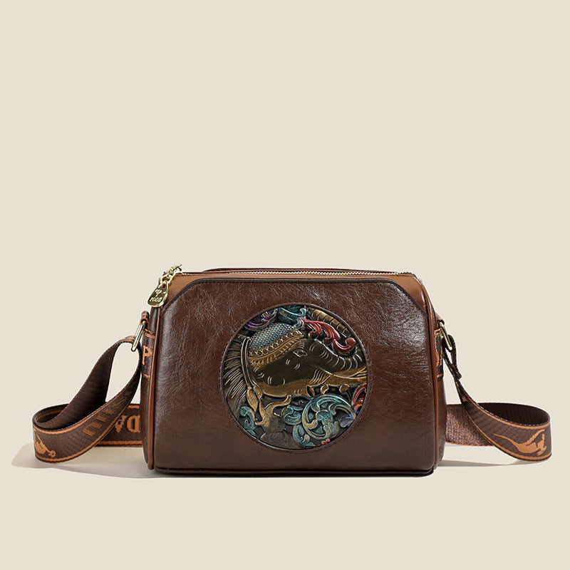 Vintage-Inspired Leather Crossbody Bag Acalora