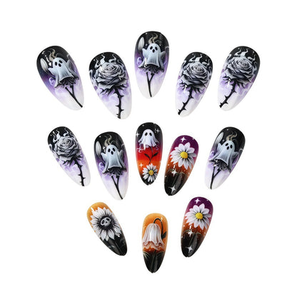 Creative artificial nails in spooky Halloween design Acalora