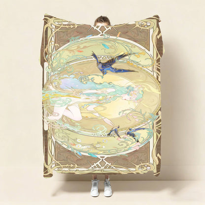 Artistic Fantasy-Themed Throw Blanket
