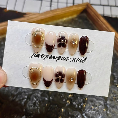 Elegant Artistic Press-On Nail Designs Acalora