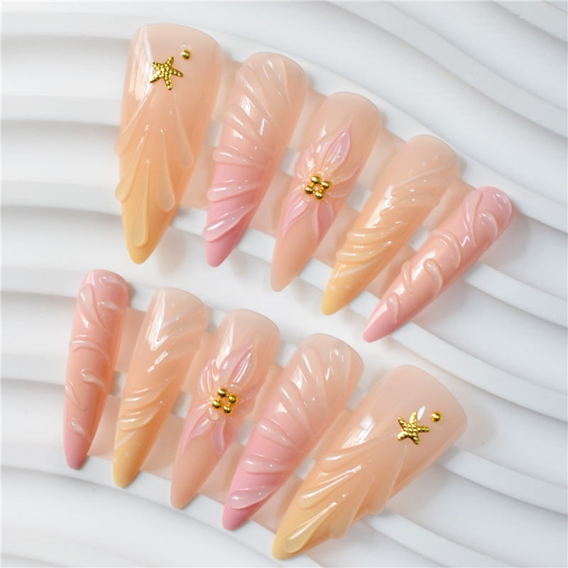 Floral 3D Decorative Press-On Nail Art Acalora
