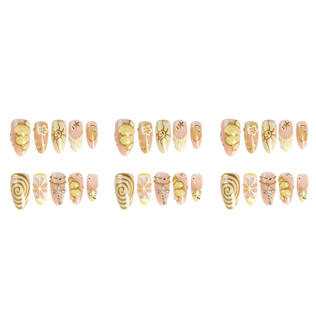 Artistic Floral Premium Press-On Nail Set Acalora