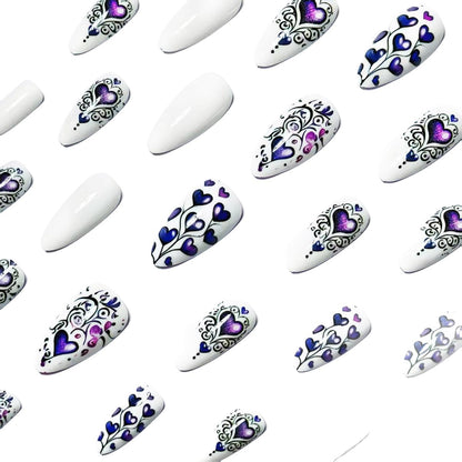 Artistic Heart-Design Nail Art Acalora