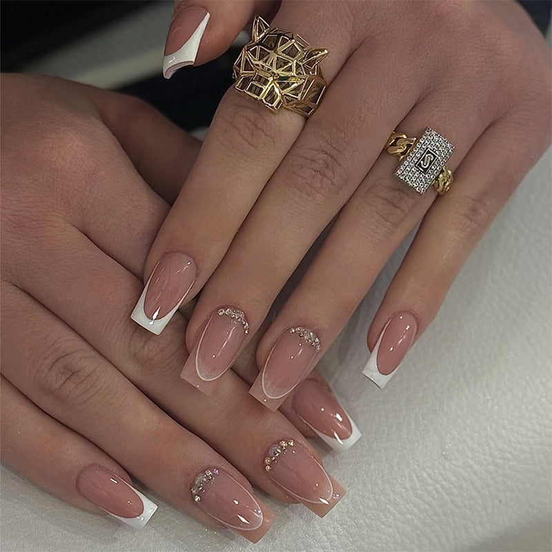 Premium Press-On Nail Set with Ombre and Gem Accents Acalora