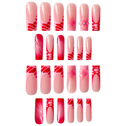 Glamorous Floral Press-On Nails Set Acalora