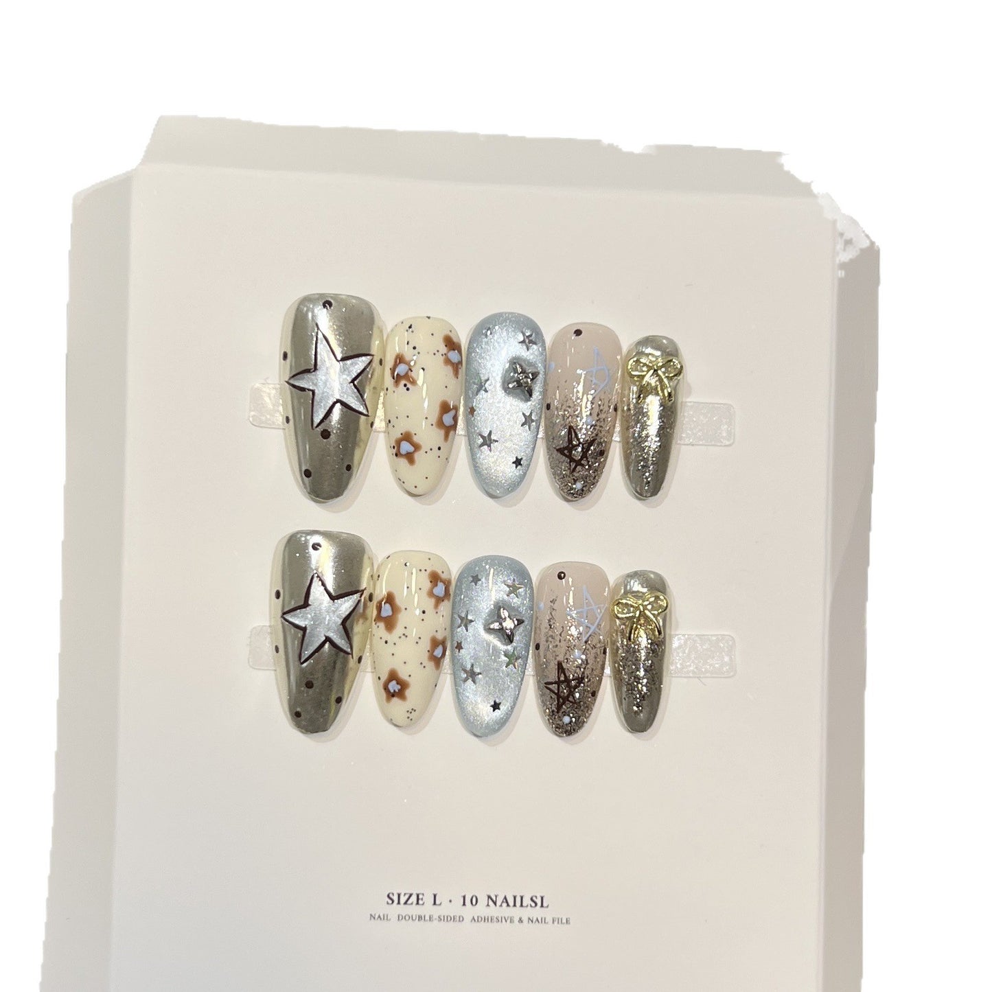 Artistic Stiletto Press-On Nail Set with Unique Aesthetic Designs Acalora