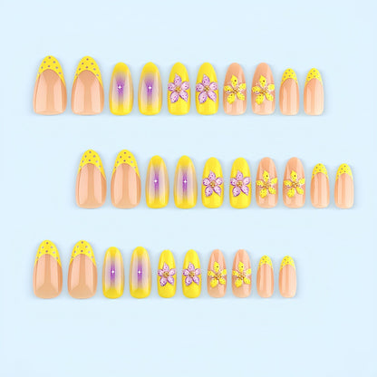 Premium Artificial Nails with intricate floral decorations Acalora