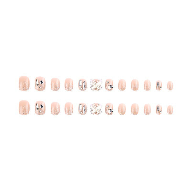 Decorative Press-On Nail Set with Butterfly Accents Acalora