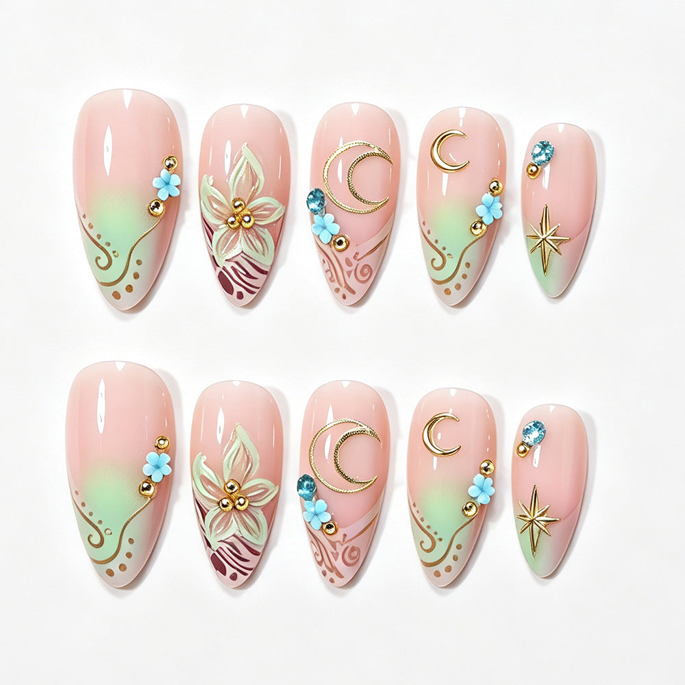 Artistic Stiletto Nail Art Design Acalora