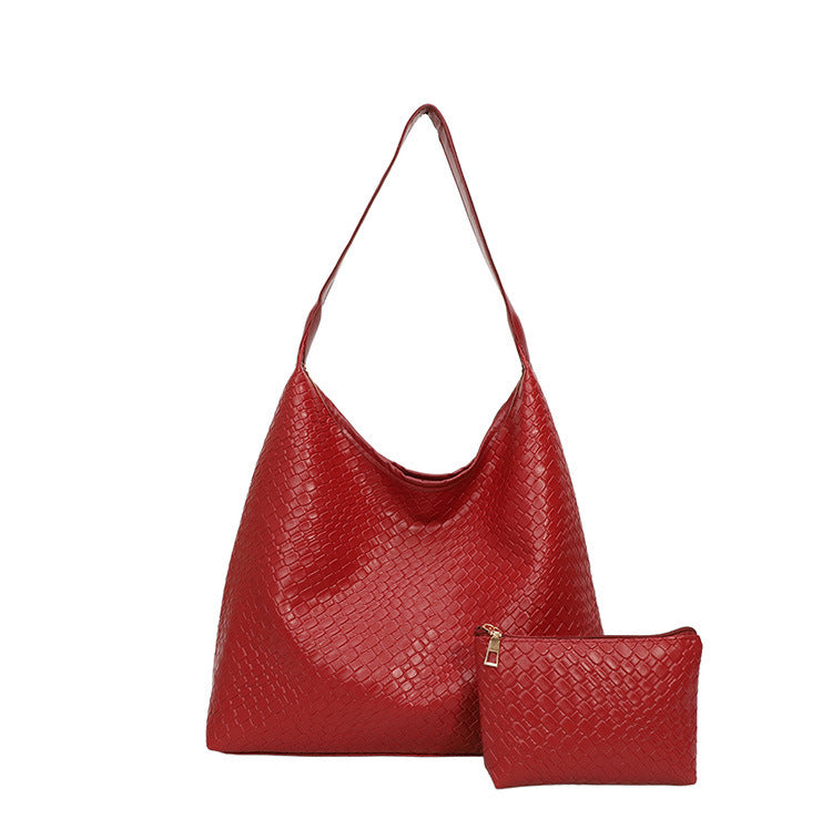 Sleek Textured Leather Hobo Handbag Acalora