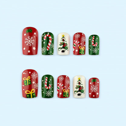 Christmas art nails in festive design Acalora