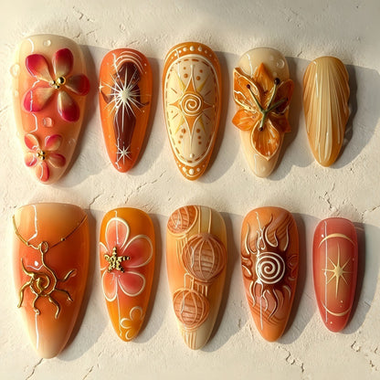 Artificial nails with elegant floral design Acalora