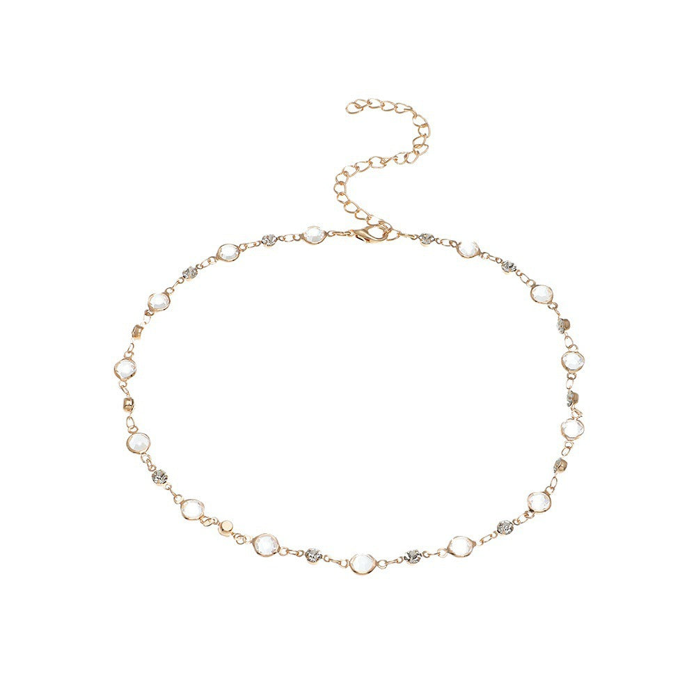 Elegant Crystal Embellished Anklet Acalora