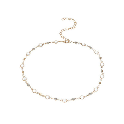 Elegant Crystal Embellished Anklet Acalora
