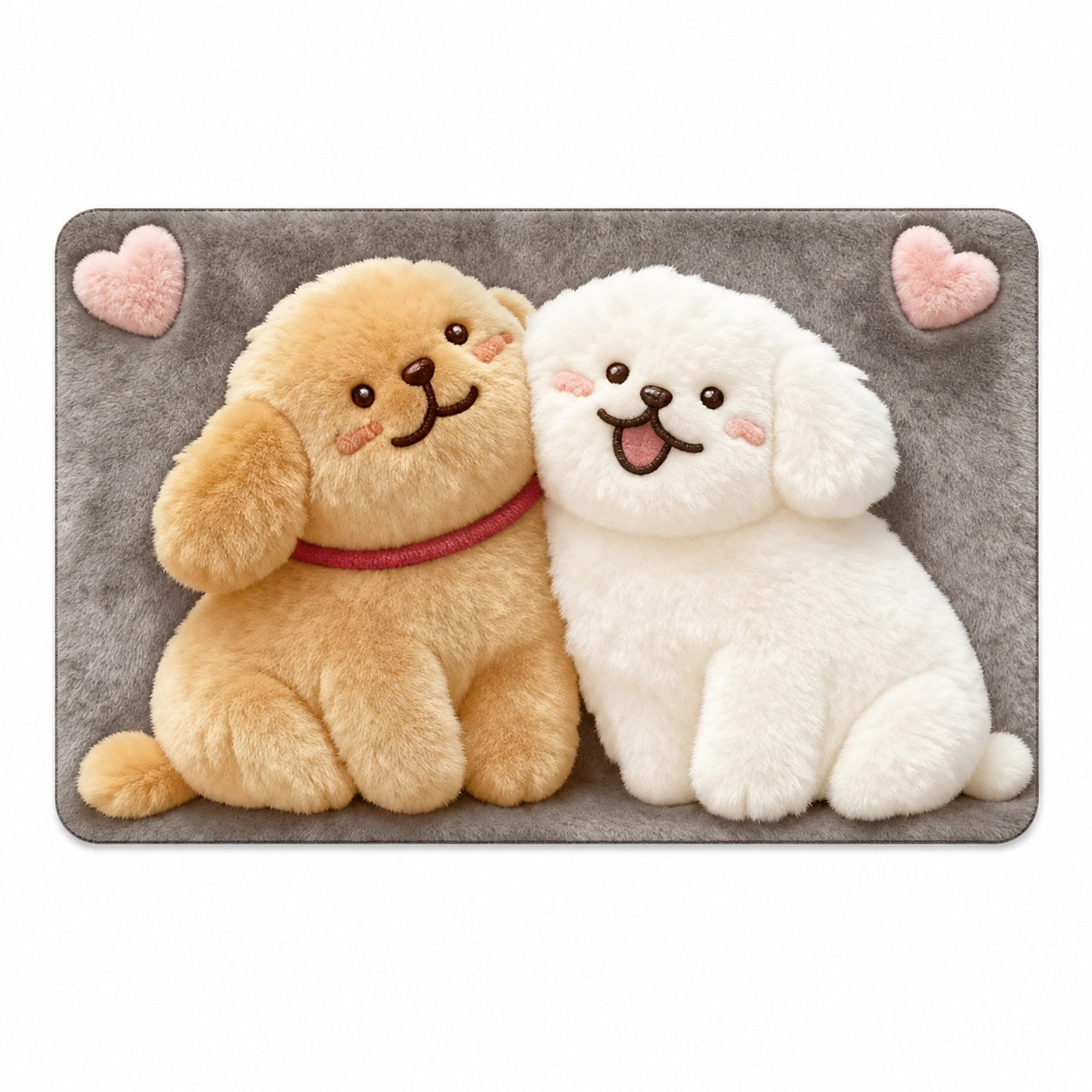 Cute Cartoon Pet-Themed Plush Bath Mat