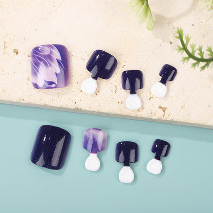Artificial Nail Set with Creative Flower Designs Acalora
