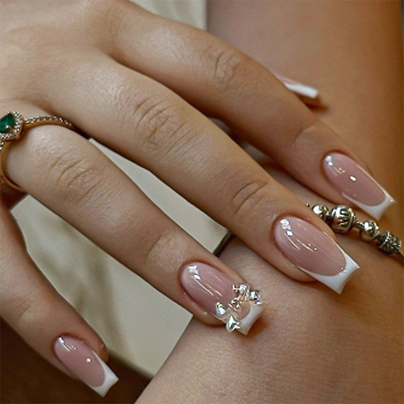 Elegant Glossy Press-On Nails with Jewel Accents Acalora