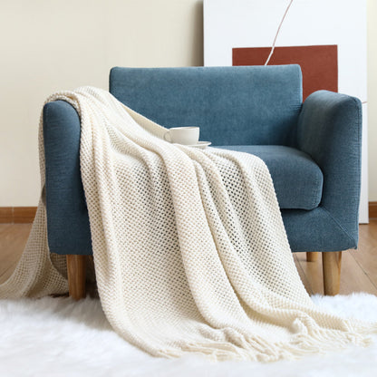 Cozy Waffle Knit Throw Blanket