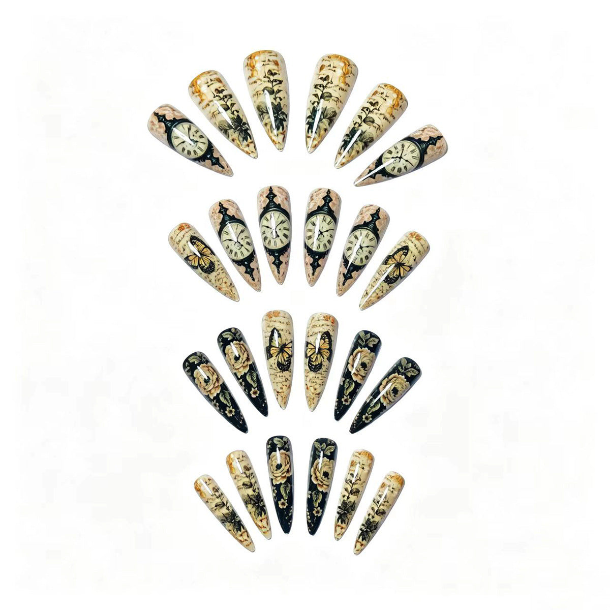 Artistic Vintage Floral Nail Art Acalora