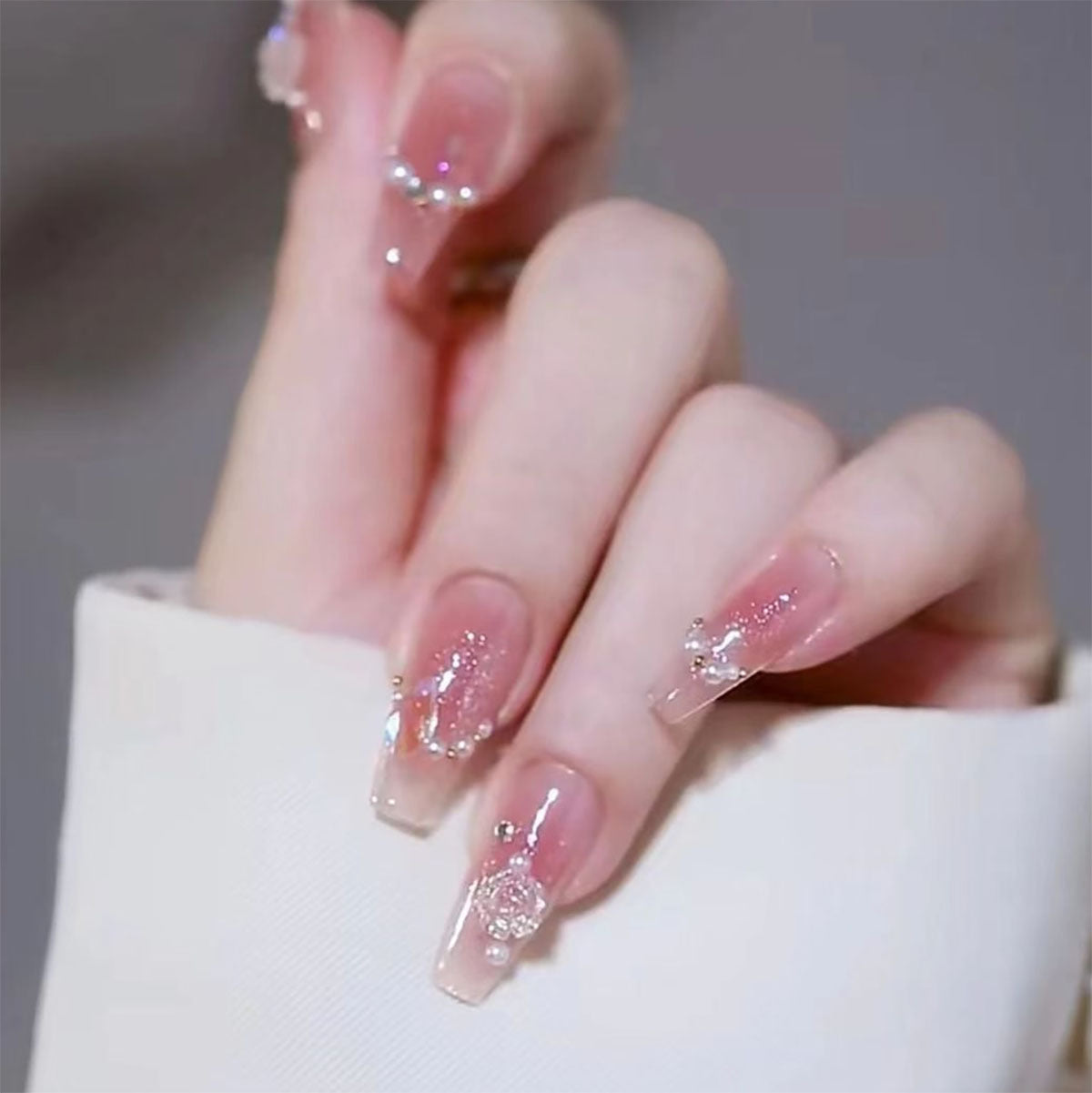 Decorative Transparent Press-On Nail Tips Acalora