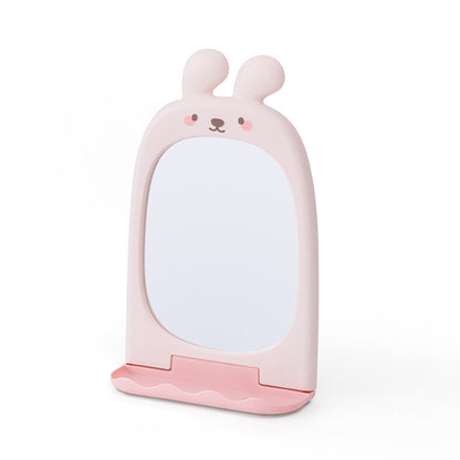 Whimsical Rabbit-Themed Handheld Mirror