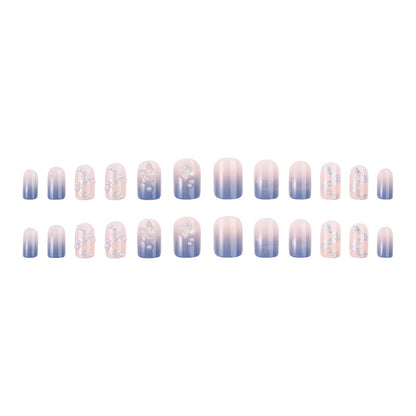Acrylic nail set with sparkling glitter elements and appealing ombre design Acalora