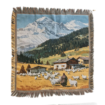 Fringed Landscape Wall Tapestry
