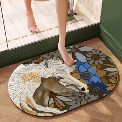 Artistic Horse-Themed Bath Mat Acalora
