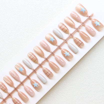 Star-Decorated Press-On Nail Art Acalora