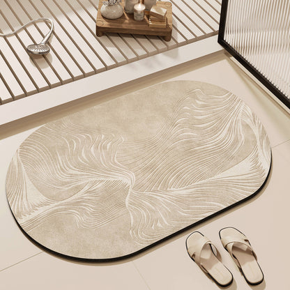 Elegant Oval Bathroom Mat