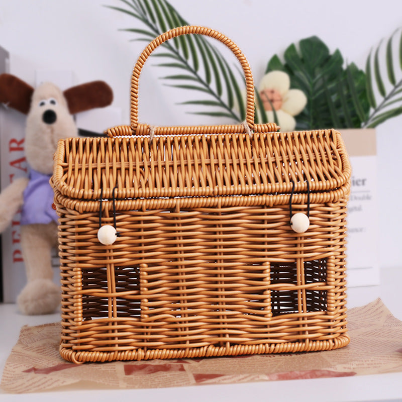 Charming Woven Storage Basket with Lid Acalora