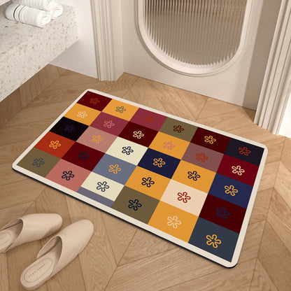 Geometric Pattern Bath Mat Acalora