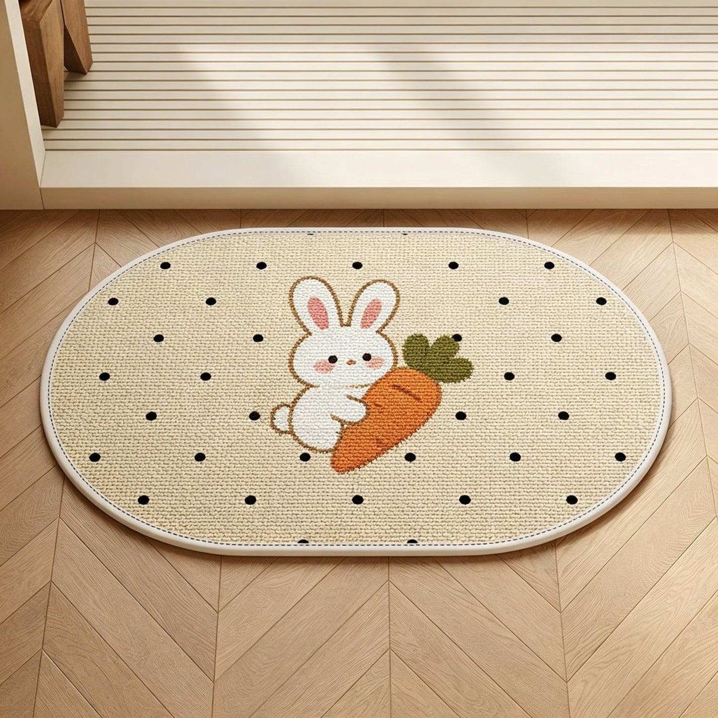 Decorative Bunny-Themed Area Mat