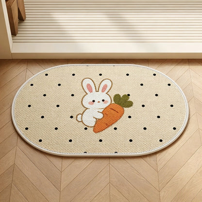 Decorative Bunny-Themed Area Mat
