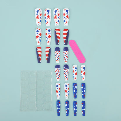 Artificial nails with patriotic star design Acalora