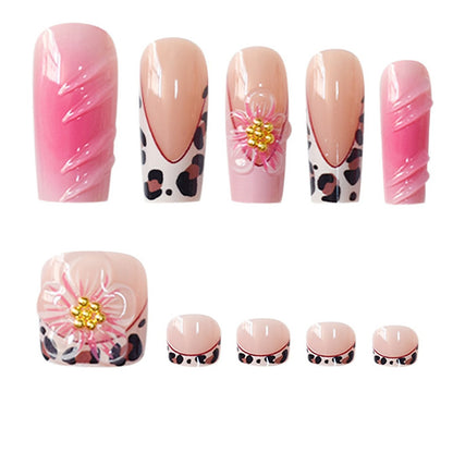Artistic Floral Press-On Nail Art Acalora