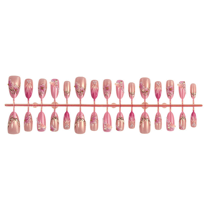 Floral Embellished Press-On Nail Set Acalora 1788495473