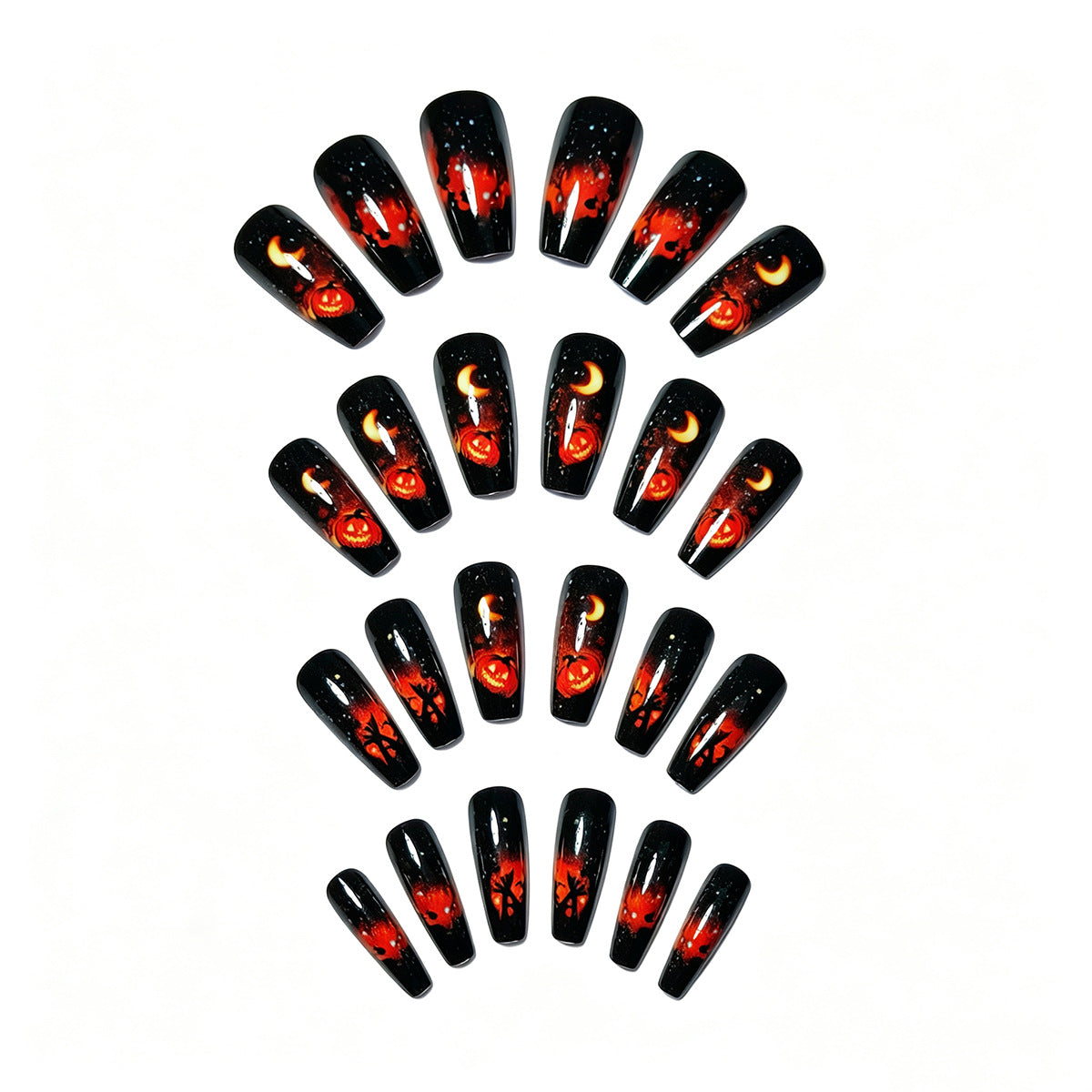 Halloween-Themed Glow-in-the-Dark Nail Art Acalora